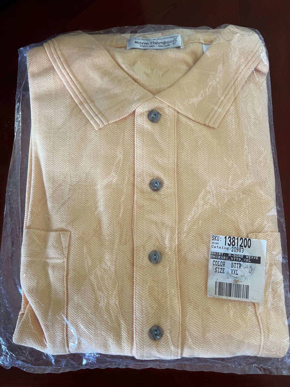 Norm Thompson Yellow Banded Polo